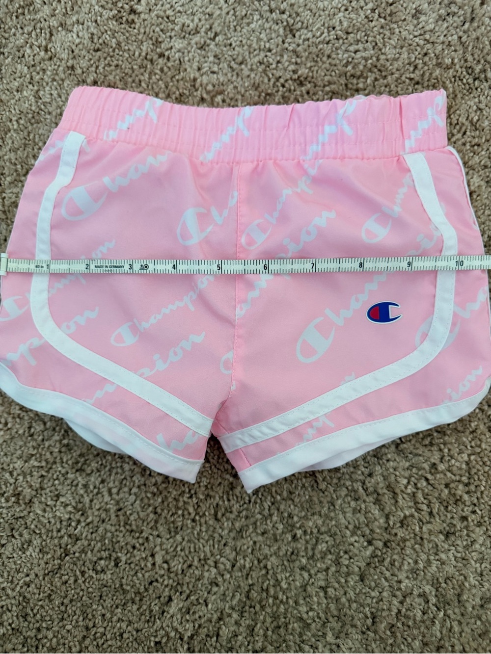Champion Baby Girls Pink Script Print Running Shorts Size 6/9M Athletic Dolphin - Picture 7 of 7